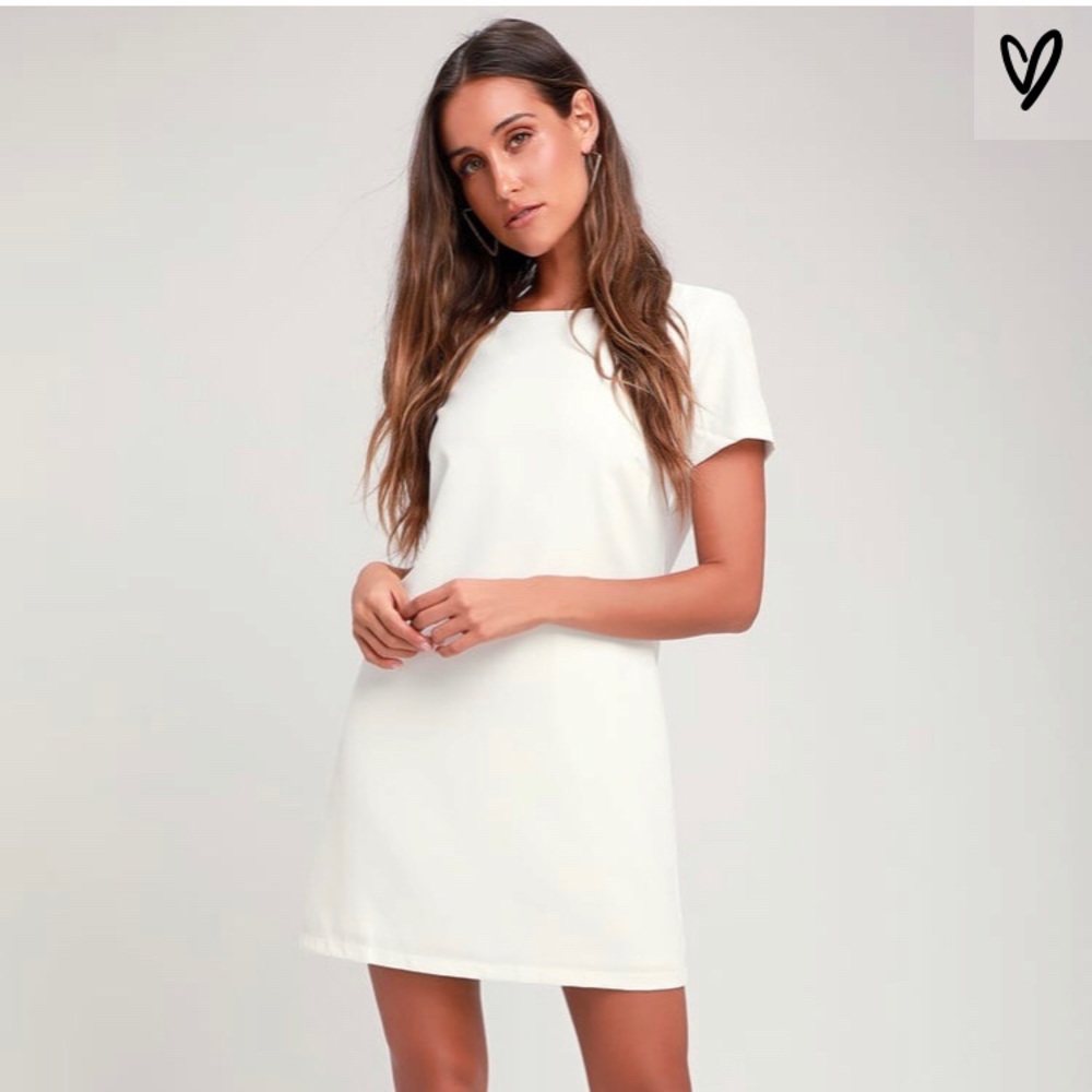 LULUS Shift and Shout dress ivory M